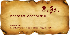 Mersits Zseraldin névjegykártya